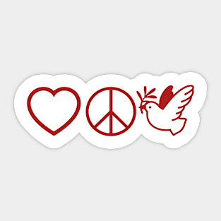 LOVE,PEACE,FREEDOM Sticker